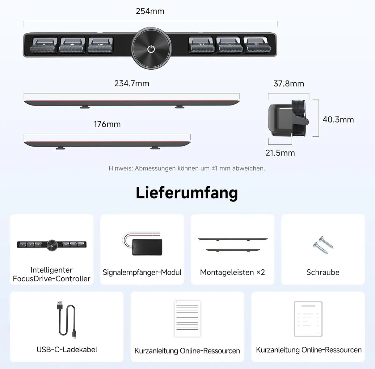 ATOTO AC-44F20 Kabellose Autoradio Fernbedienung mit Beleuchteten Tasten, Flexibler Halterung & Anpassbarer Taste, Kompatibel mit A6, A5L, S8 (außer S8 PN), X10, V10 und den Meisten SWC-Lernfähigen Modellen