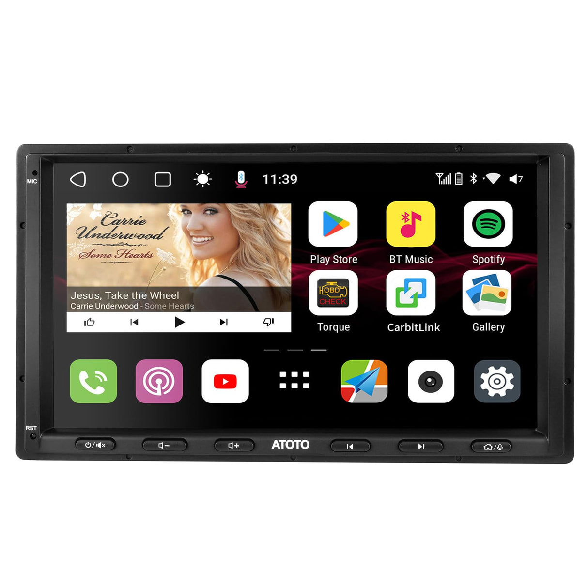 ATOTO S8G2A79UN 7" QLED Radio 2 DIN Android con CarPlay y Android Auto Inalámbricos, Asistente de Voz AI, GPS Integrado, 4G LTE, 6GB+128GB, Doble Bluetooth