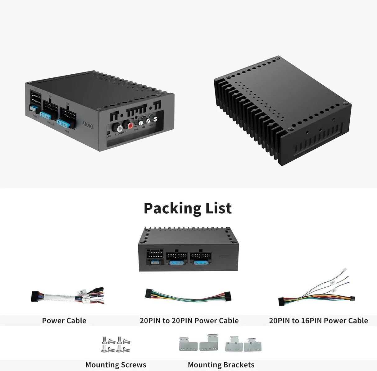 ATOTO CA-AEC01 Car Amplifier, 4 Channel, 400W Max Power, Class A/B, 2/4 Ohm Stable, Only Compatible with Selected ATOTO Car Stereos