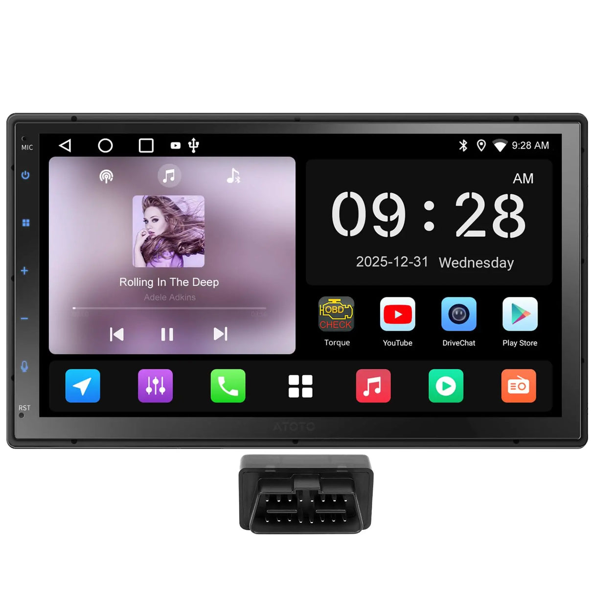 ATOTO A5LG2B7T 7" Autoradio 2 Din Android con CarPlay & Android Auto Senza Fili, OBD2 Bluetooth, GPS Navigatore, Wi-Fi/USB/FM/AM/RDS, Chat-AI, 2G+32G