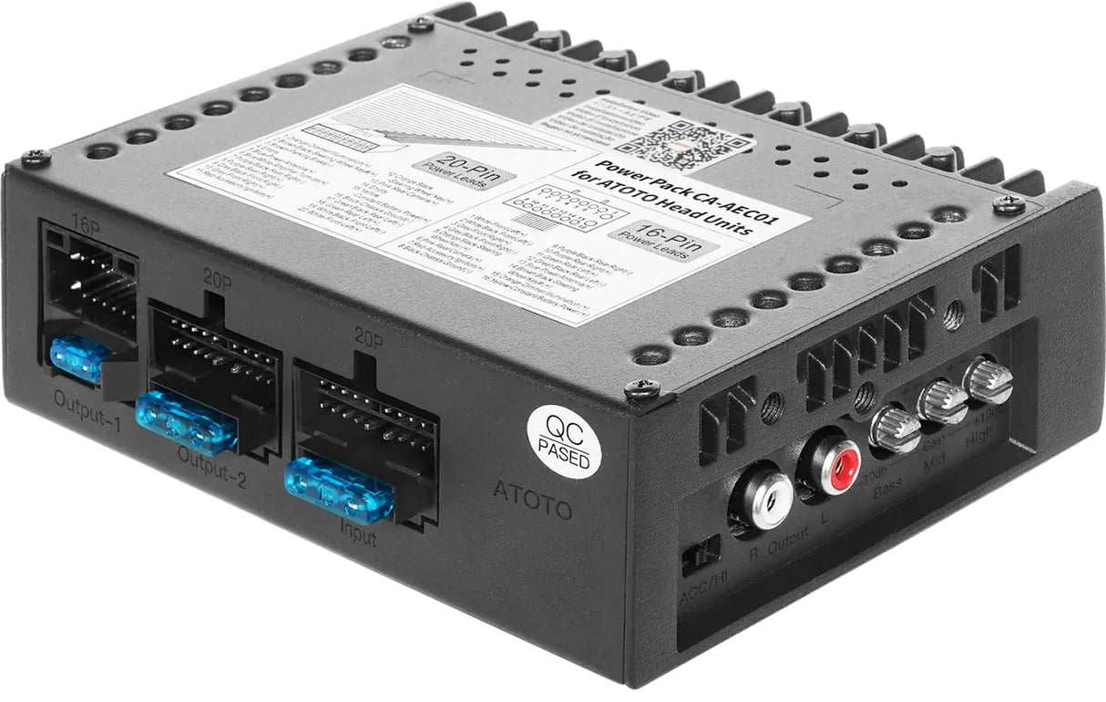 ATOTO CA-AEC01 Amplificatore Auto 4 Canali, 400W Massima Potenza, Classe A/B, 2/4 Ohm Stabile, Compatibile Solo con Autoradio ATOTO Selezionate