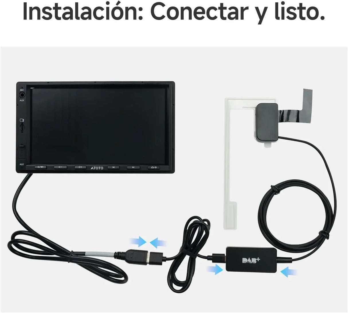 ATOTO AC-4475 USB Dab + Radio Receptor - especificado para ATOTO A6/S8 Series