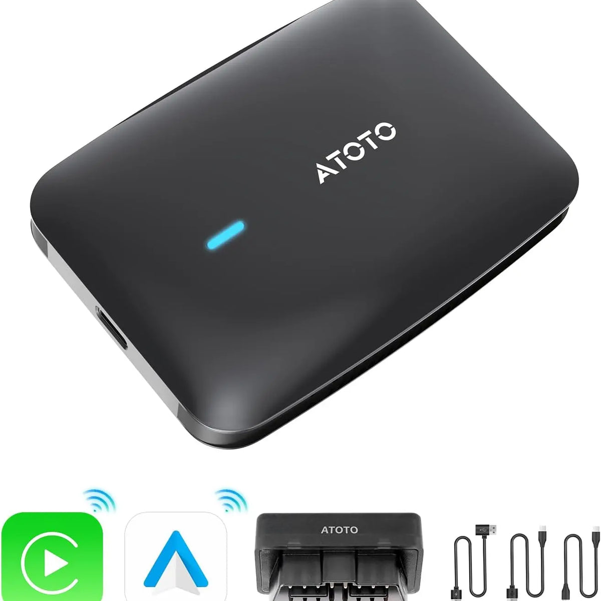 ATOTO CB4 Android Auto Wireless Adapter with OBD2, AI Video Box