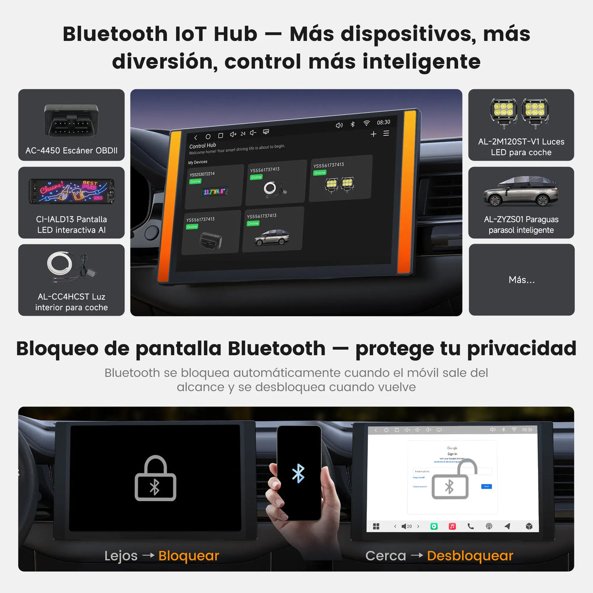 ATOTO A7G225PKL Autoradio Android 2 DIN de 12.5", 8 Núcleos, 4G+64G, 4G LTE/Wi-Fi/Bluetooth Tethering, CarPlay y Android Auto inalámbricos, Amplificador Integrado y DSP, Sensor G