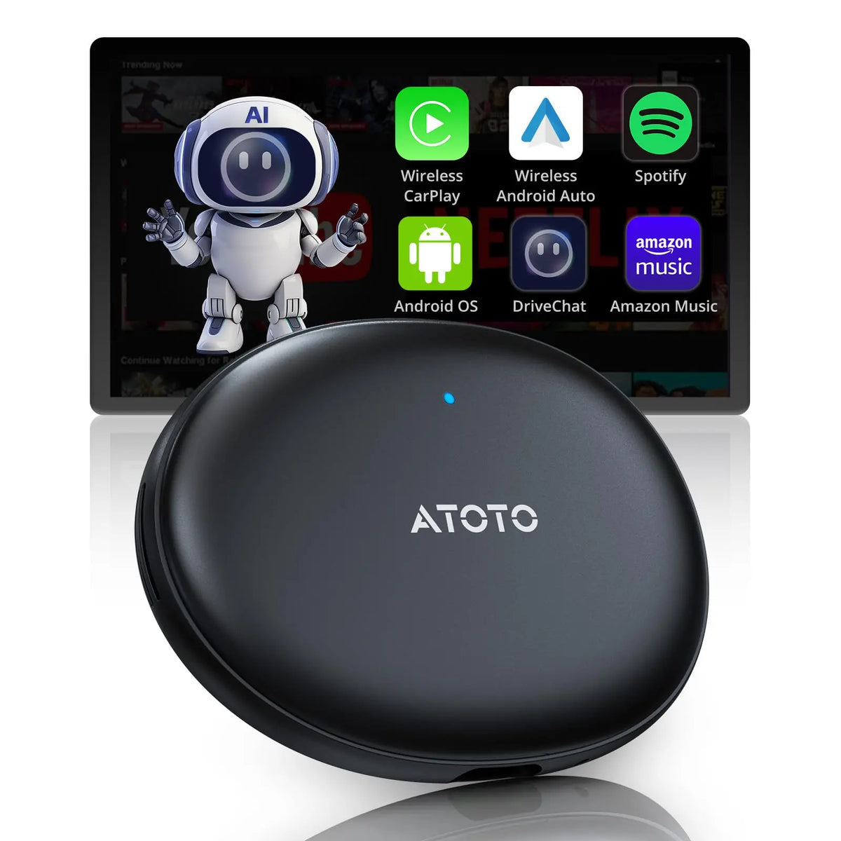 【値下げ】atoto ad5 ワイヤレススマートボックス ATOTO AD5 Wireless Android Auto Adapter with ChatGPT AI