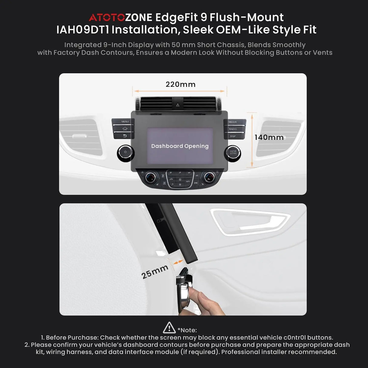 ATOTO X10DG209E 9" QLED DAB Autoradio 2 Din Android, 8+128G, Wireless CarPlay & Android Auto, 4G LTE, AI Voice Assistant, GPS Tracking, Dual MIC & Bluetooth, LRV, 36-Band EQ, HDMI Input