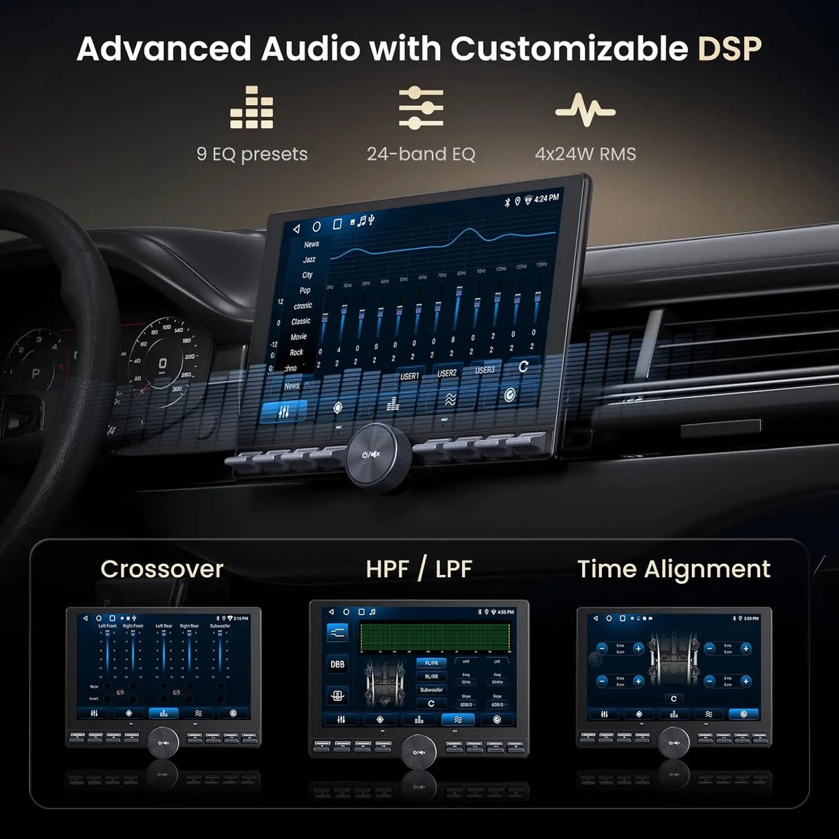 ATOTO A5LG110PT 10.1" QLED Floating Single & Double DIN Head Unit, Wireless CarPlay & Android Auto, Dual HDMI, Physical Buttons, AI DSP, GPS, Wi-Fi/USB Tethering, Split-Screen, 2G+32G