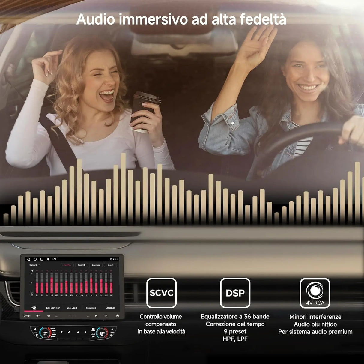 ATOTO S8G1104MS Autoradio 1 Din Android con Schermo Galleggiante da 10,1", 4G LTE, Wireless CarPlay & Android Auto, 4G+32G, AI Intelligente, Doppio Bluetooth, 36-Band EQ & DSP, SCVC/LRV
