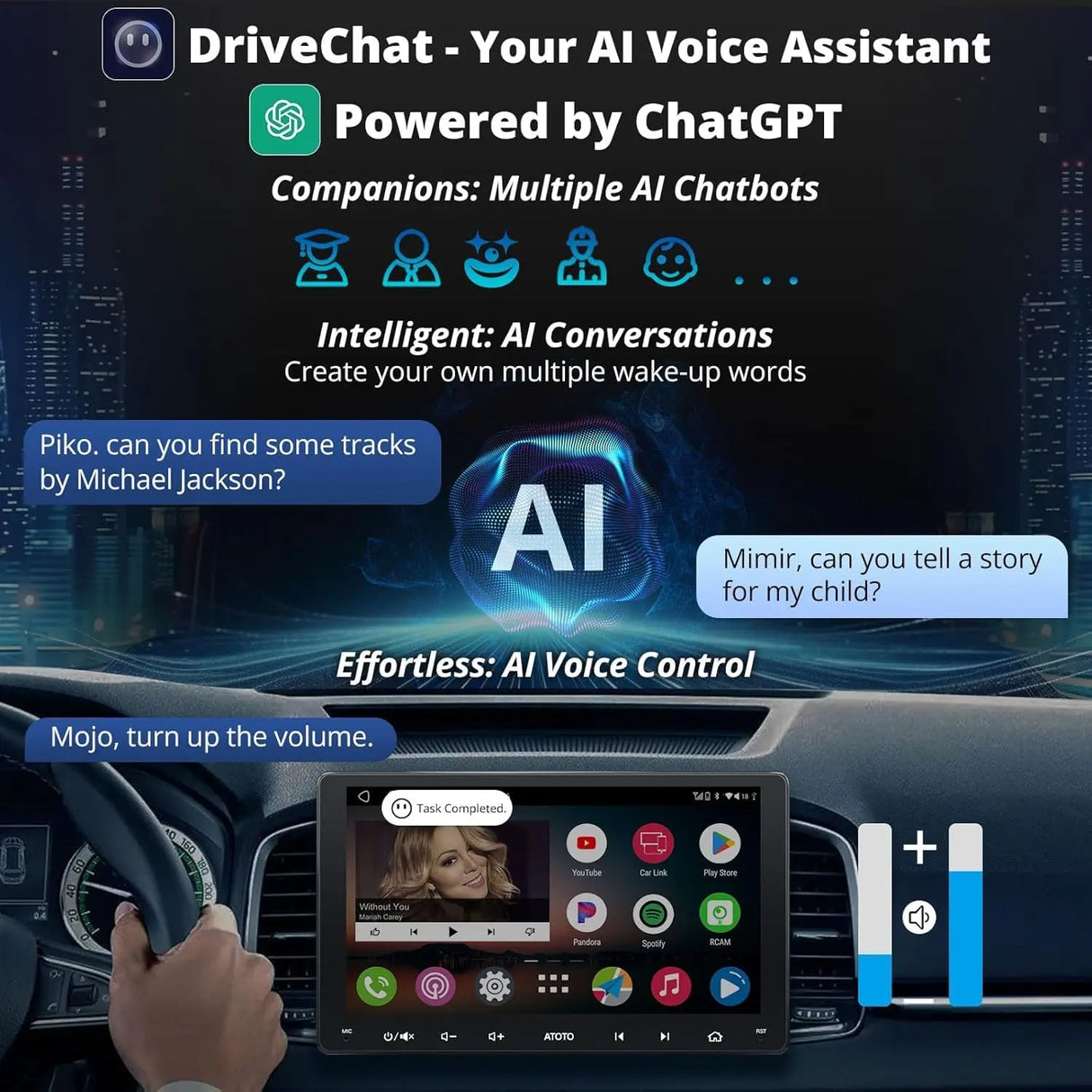 ATOTO A6G209PF 9" Double Din Car Stereo, Touchscreen, Wireless CarPlay and Android Auto, Dual Bluetooth, GPS Tracking and Navigation, WiFi/BT/USB Tethering, HD Live Rearview, DSP, SCVC, 2G+32G