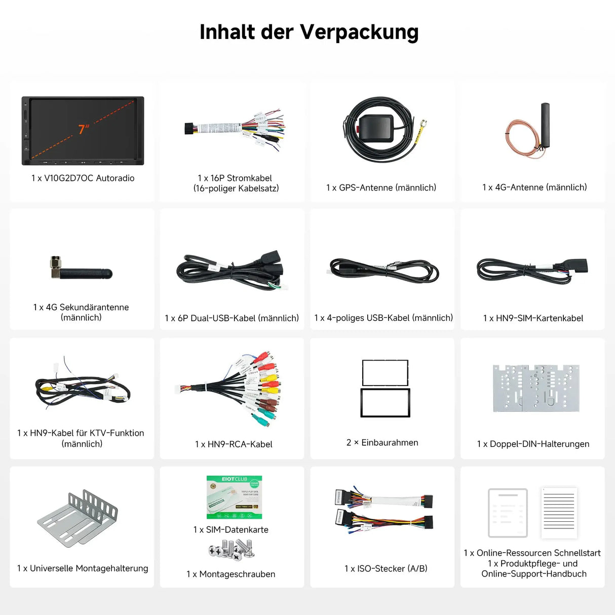 ATOTO V10G2D7OC 7 Zoll Android 2 DIN Autoradio mit Wireless CarPlay & Android Auto, Karaoke im Auto, aptX HD Bluetooth 5.4, DSP Audio 7.1.2, Ambientebeleuchtung, 4G LTE/WLAN, Agentische KI