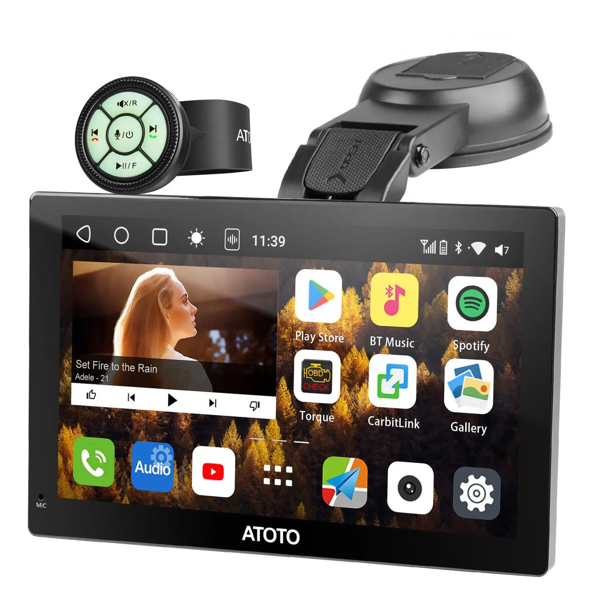 ATOTO GPS per Auto, Autoradio Portatile Android 7" QLED, CarPlay Wireless, Android Auto Wireless, Mirror Link, Doppio Bluetooth, WiFi, USB, Porta HDMI, 2+32GB, Tracciamento GPS