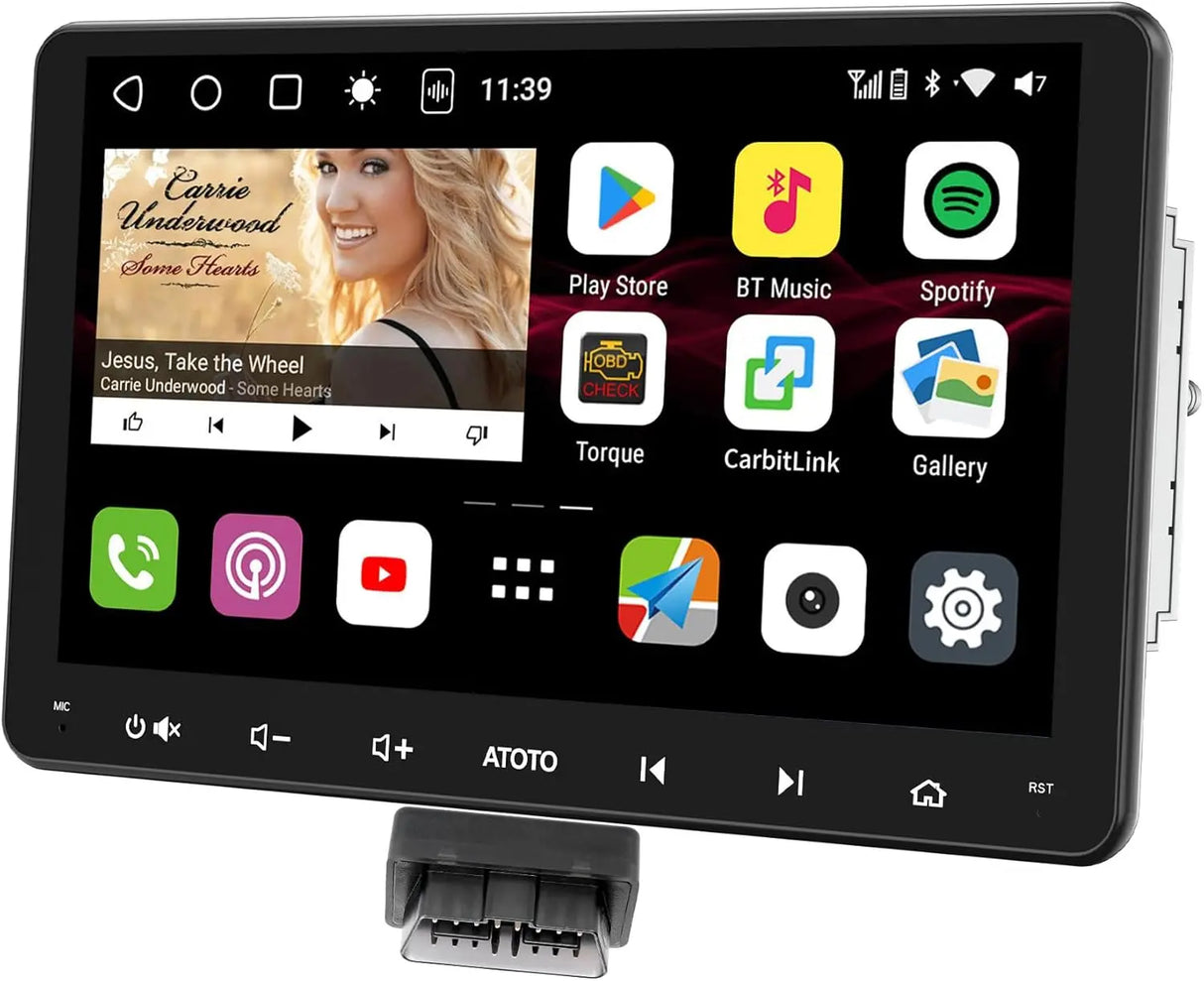 ATOTO S8G2094MS 9" 2 Din Autoradio Android avec Scanner OBD, CarPlay & Android Auto sans Fil, Écran QLED Tactile, 4G LTE intégré, 8-Core 4G+32G, WiFi/BT/USB Tetherin