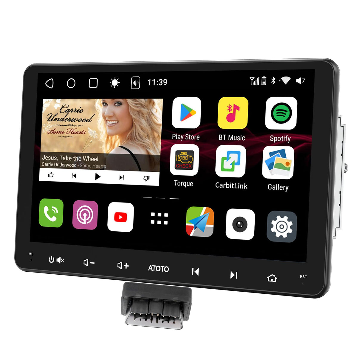 ATOTO S8G2094MS 9" 2 Din Autoradio Android avec Scanner OBD, CarPlay & Android Auto sans Fil, Écran QLED Tactile, 4G LTE intégré, 8-Core 4G+32G, WiFi/BT/USB Tetherin