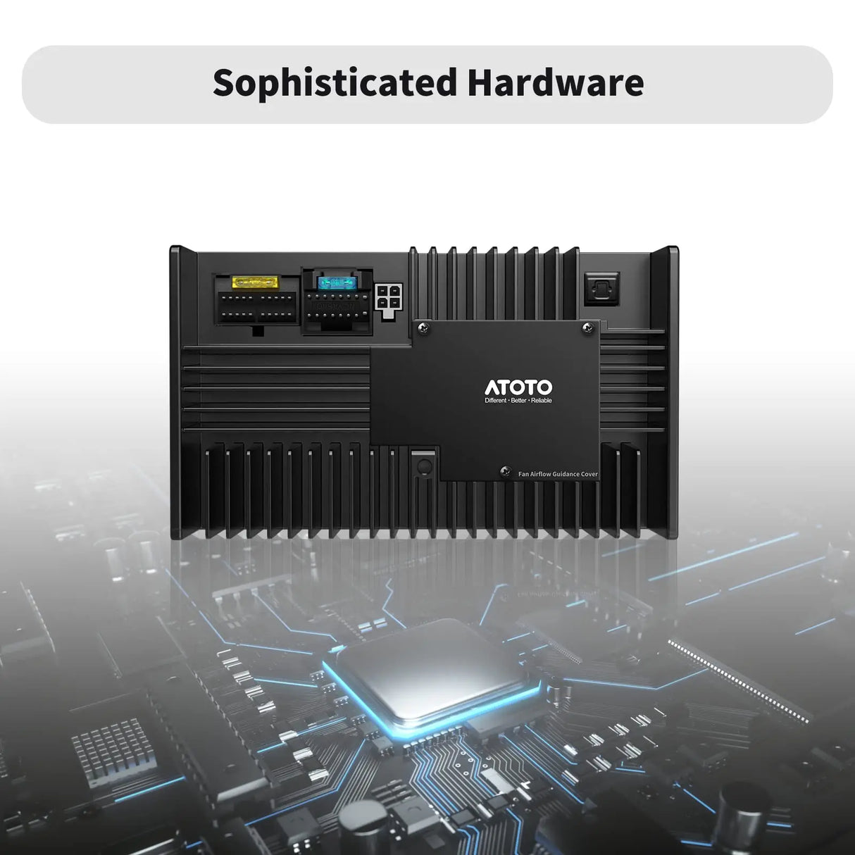 ATOTO CA-AEC02 Car Amplifier, 4-Channel, 392W Max, 4 Ohm, Class A/B, Built-in Line-Out Converters, High Sound Quality, Car Audio Amplifiers