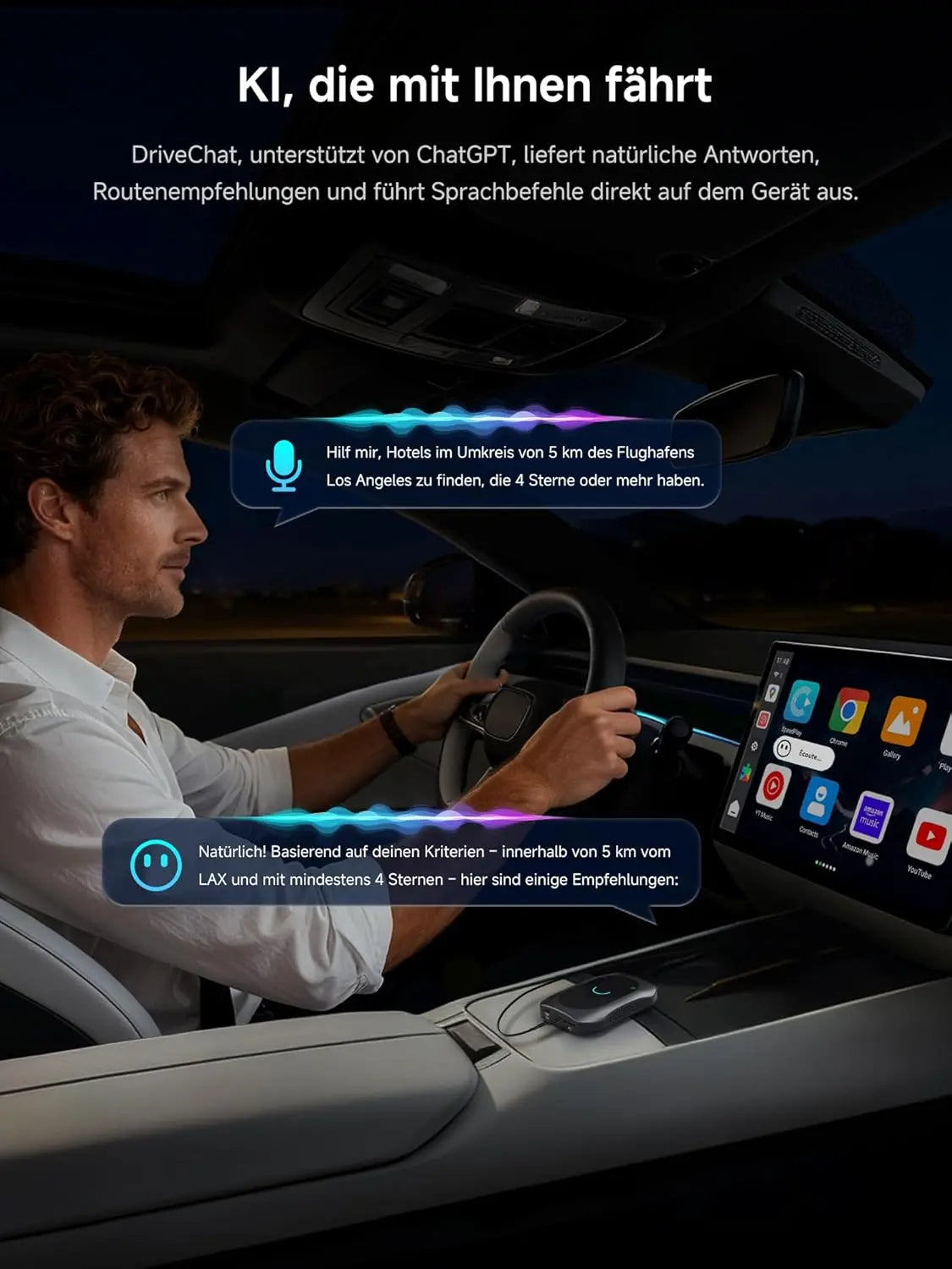 ATOTO CB7SBX CarPlay Wireless Adapter Android Auto AI Box, HDMI In/Out, Android 8GB+128GB, 4G LTE, Dual-BT/WLAN, GPS, OTA, OBD, DriveChat AI, Netflix/YouTube/TikTok