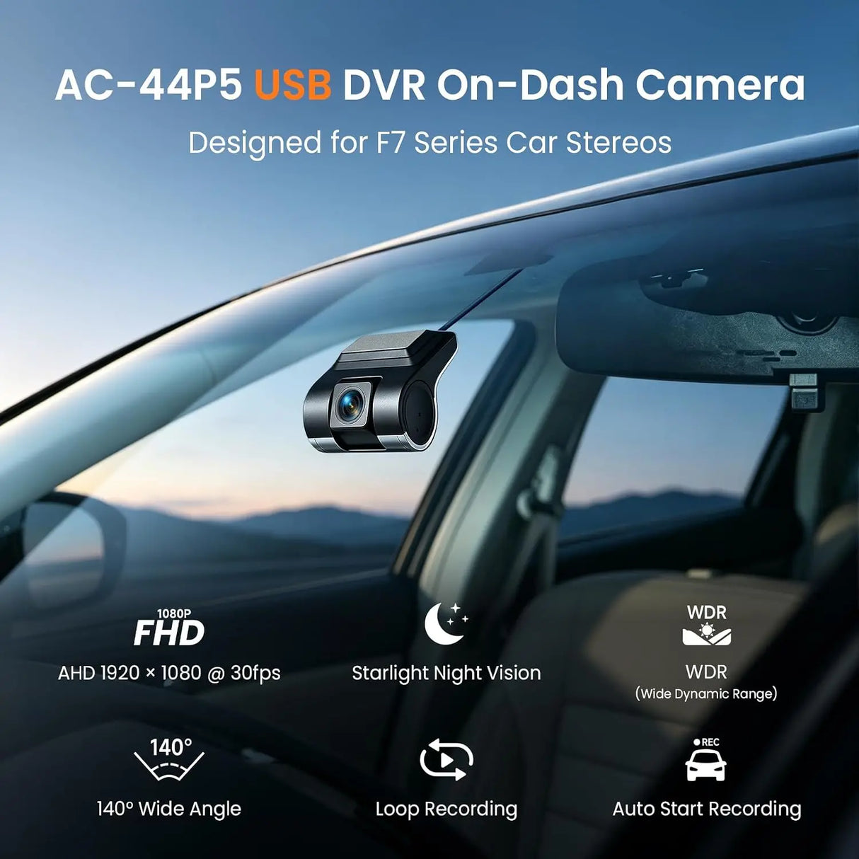 ATOTO AC-44P5 HD 720P Front DVR Camera, 140° Wide Viewing Angle, Support up to 128GB of Storage, Only Compatible with Selected ATOTO F7WE Series