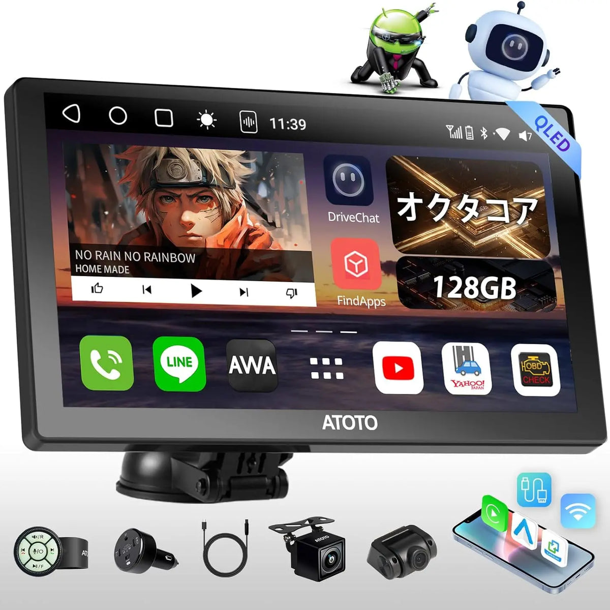 「最終価格！」ATOTO P9 ATOTO P9 9インチポータブルナビ｜前後カメラ付き・ワイヤレスCarPlay