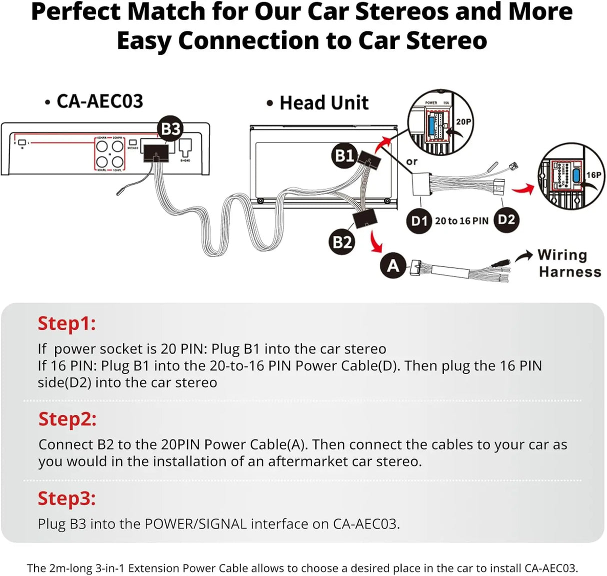 ATOTO CA-AEC03 Amplificatore Auto Compatto Classe D, Dual SPDIF, 4 Canali, RMS 4x55W, Gamma Completa, Stabilità 4–8 Ohm, Compatibile con ATOTO A5/A6/F7/S8/X10 e Sistemi Audio di Serie (Non per S8PN/P5/P8/P9)