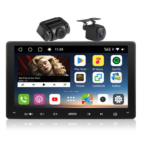 atoto s8 9" double din car stereo with dual cams