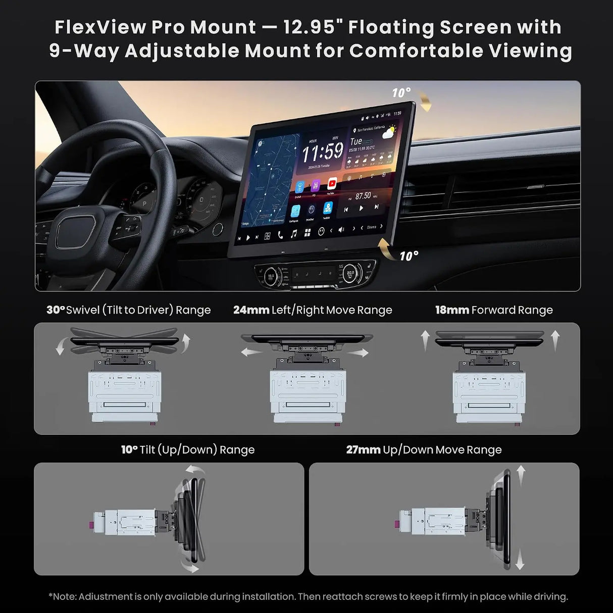 ATOTO X10G129ESM-R3S 12.95" AI ScenePilot Android Car Stereo with Second Touchscreen & Dash Cam