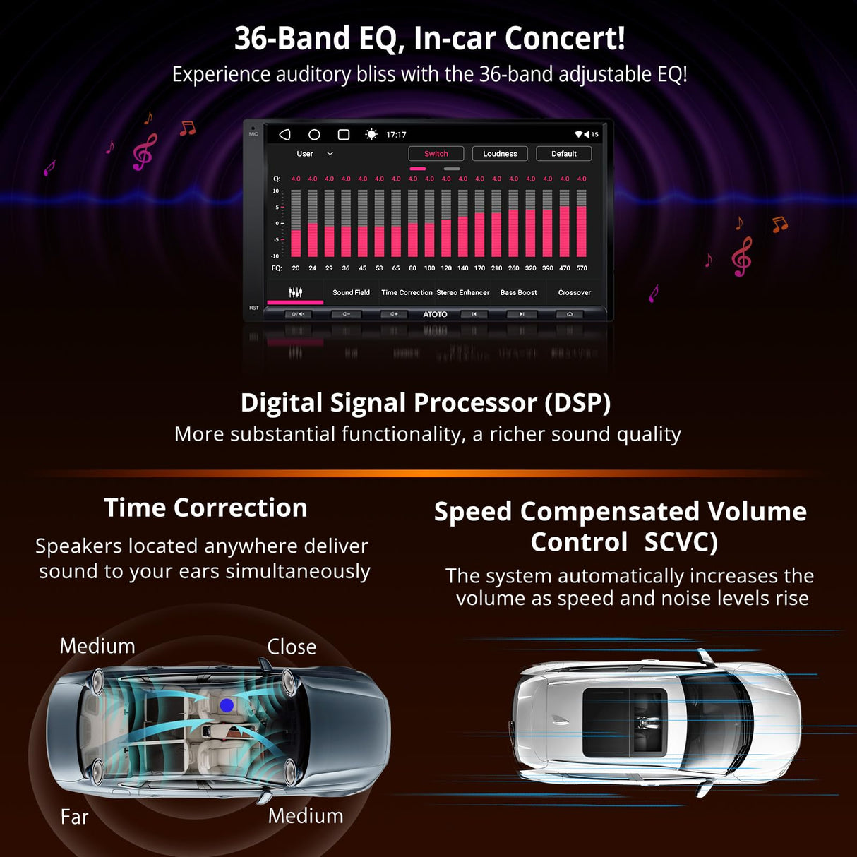 Myatoto 7" QLED Touchscreen Double Din Car Stereo - Wireless Android Auto & CarPlay, Bluetooth, Advanced Car Audio Receiver