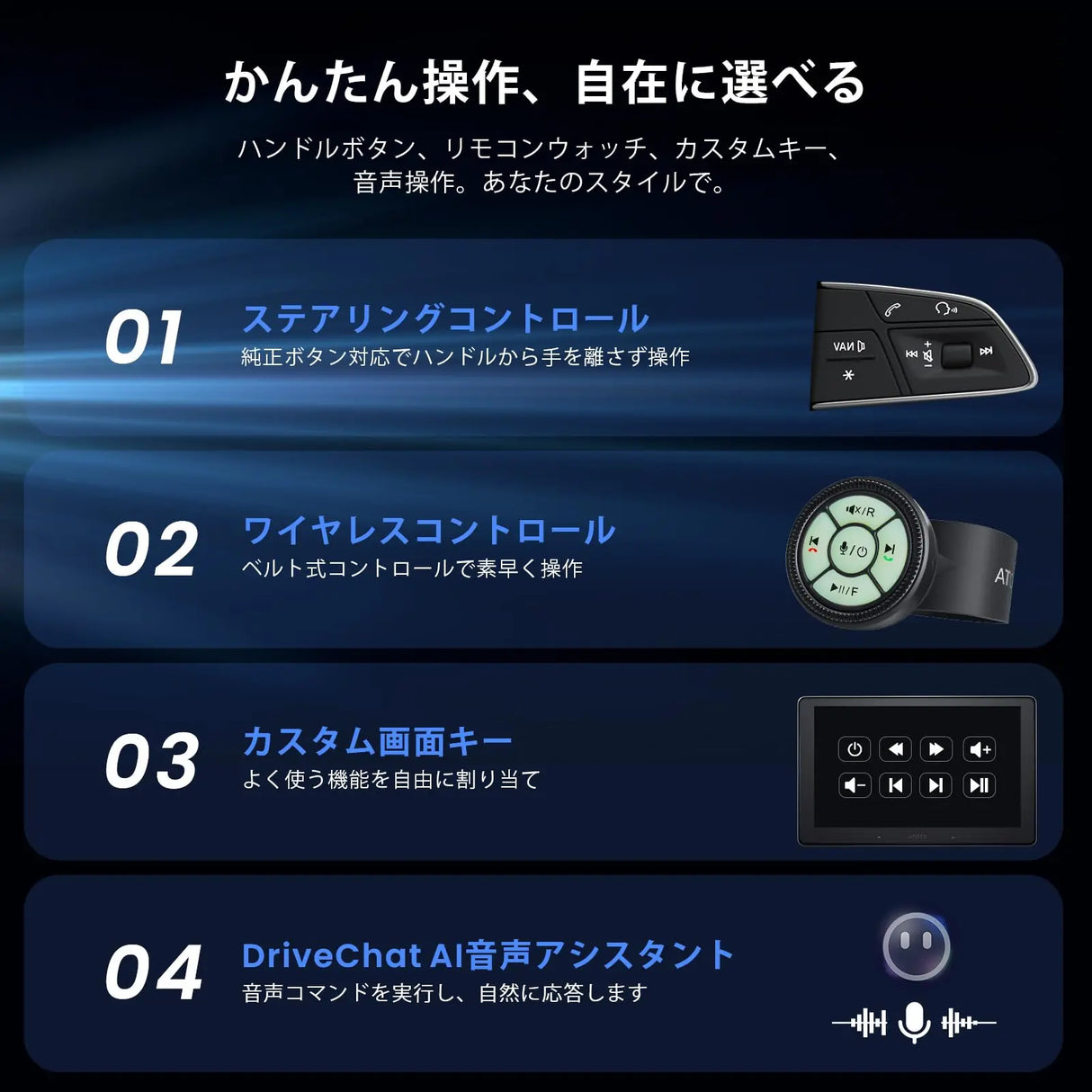 ATOTO X10G110E-R3S 10.1インチ QLED Android 13 1DIN & 2DIN ディスプレイオーディオ、1080P前後ドライブレコーダー + OBD2スキャナー 4in1、8コア 8GB+128GB、ワイヤレスCarPlay / Android Auto対応、ChatGPT機能搭載