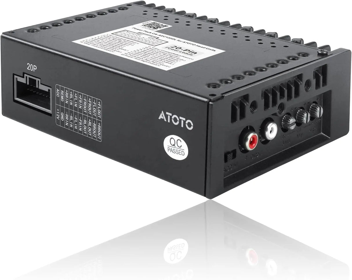 ATOTO CA-AEC122DL Amplificatore Auto Compatto 4x60W RMS, 4 Canali, Classe D TI TPA3221, EQ Personalizzabile, Cavo Alimentazione 2m, Compatibile con Stereo ATOTO
