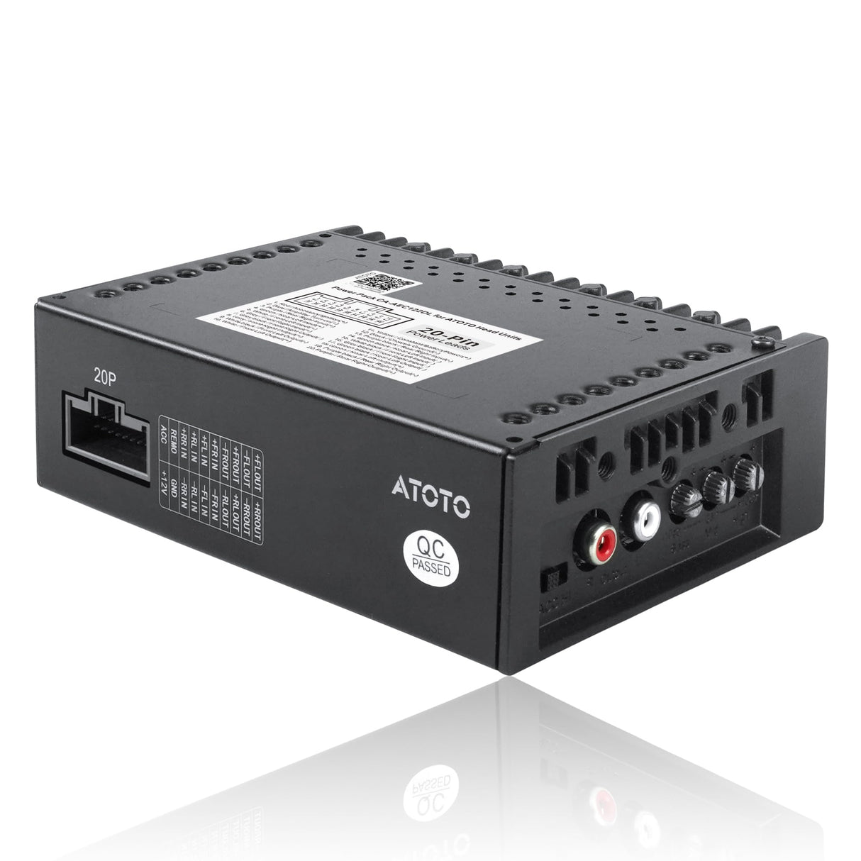 ATOTO CA-AEC122DL Compact Car Amplifier, 4-Channel RMS 4x60W, Class D TI TPA3221 with 6.5ft/2m Power Cable, Customizable EQ – Compatible with Select ATOTO Car Stereos