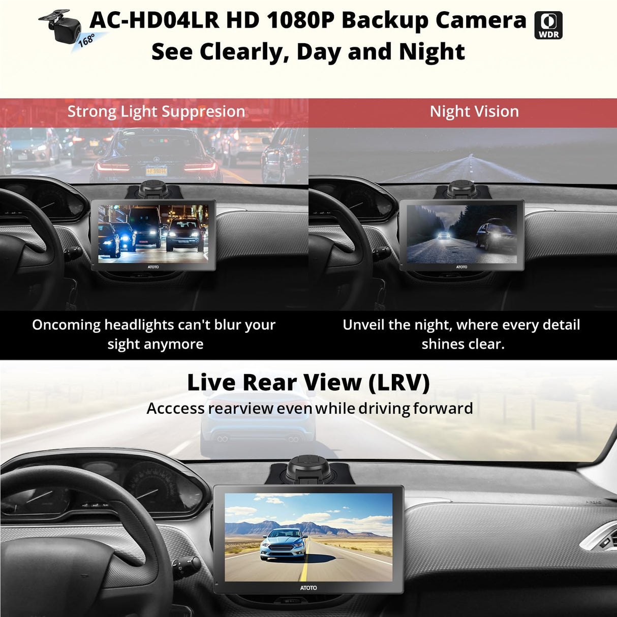 【RevcarX 】ATOTO 7" Portable Sat Nav with Wireless CarPlay & Android Auto, 4+32G, 1080P Reverse Camera, QLED Touchscreen, 4G LTE, GPS Navigation, WiFi, Dual Bluetooth, Auto-Dimming, SWC, AUX & USB