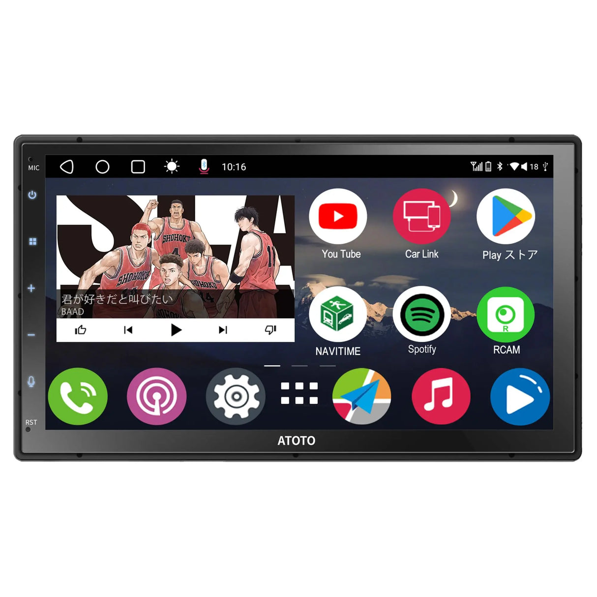 ATOTO S8G2C74MS 7インチ 2DINディスプレイオーディオワイヤレスCarPlay/Android Autoカーナビ - QLEDタッチスクリーン、4GB+32GBメモリ、4G SIM LTE/WiFi対応、内蔵GPS、Bluetooth 5.0、HD LRV、YouTube再生可能