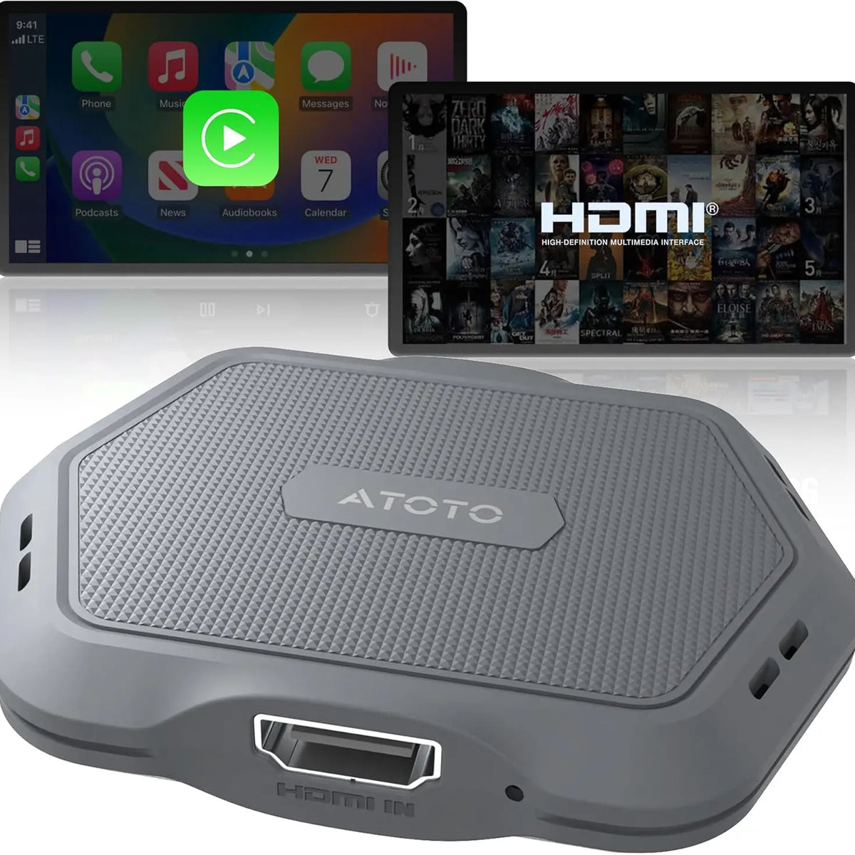 ATOTO AD1 ワイヤレスアダプター HDMI搭載 CarPlay用2in1ドングル TV