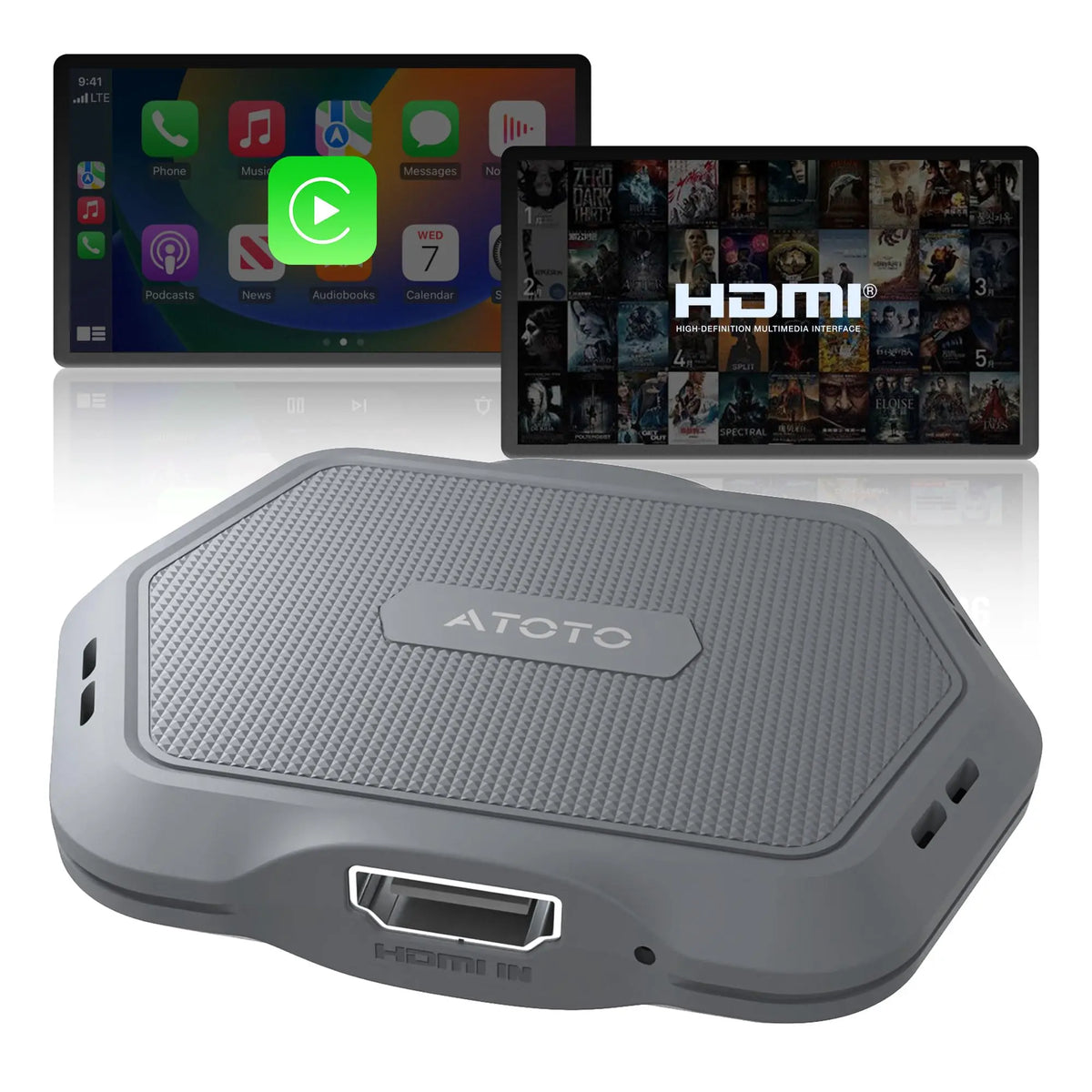 ATOTO AD1 ワイヤレスアダプター HDMI搭載 CarPlay用2in1ドングル TV