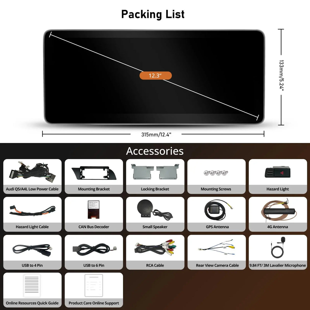 ATOTO S8ADA44XL12A8PN 12,3" Autoradio Bluetooth, kompatibel mit Audi A4/A5 B8/B8.5 2009-2016 Concert/Symphony, CarPlay und Android Auto, Original-Funktionalität, GPS-Navigation, AI, 4G LTE, Dual BT