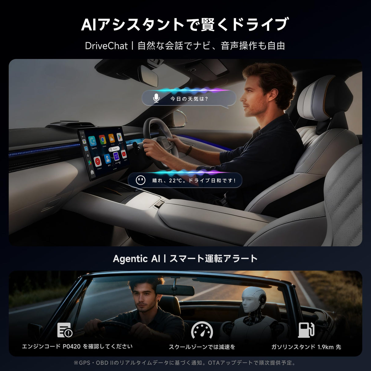 ATOTO CB7SATN フルAndroid 4G LTE Magic Video Box ワイヤレスCarPlay/Android Autoアダプター HDMI出力対応、セカンドスクリーン&ゲーム機モニター接続、デュアルBluetooth&Wi-Fi、GPSトラッカー、DVDプレーヤー対応