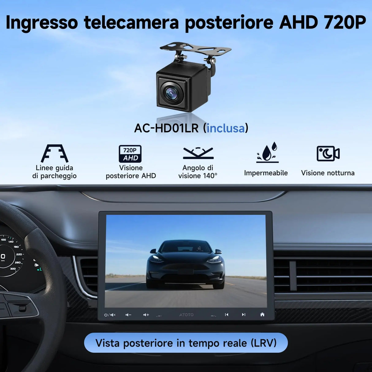 ATOTO A5LG110T Autoradio 1 DIN/2 DIN Android 10" avec écran flottant, caméra arrière, CarPlay et Android Auto sans fil, tethering WiFi/BT/USB, MirrorLink, DSP, FM/RDS, 2G+32G