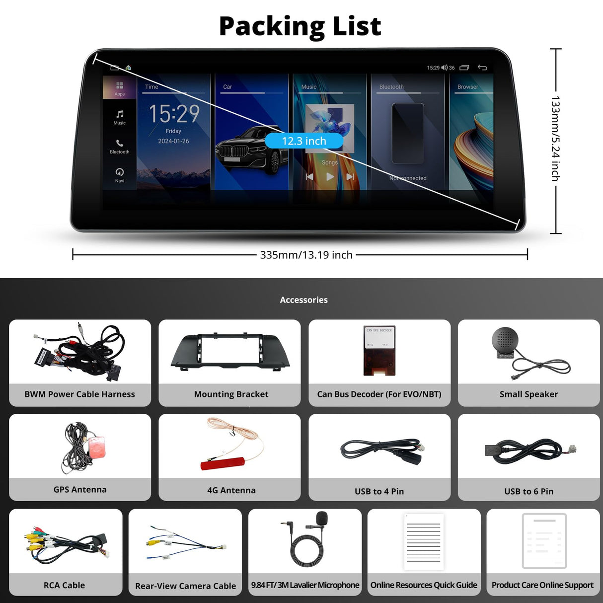 ATOTO S8BM5S512B8PN 12,3" Autoradio Bluetooth, Compatibile con BMW Serie 5 F10/F11 NBT (2013-2017), CarPlay e Android Auto Wireless, Navigatore GPS, AI, 2 BT, 4G LTE, Mantiene Tutte le Funzionalità Originali