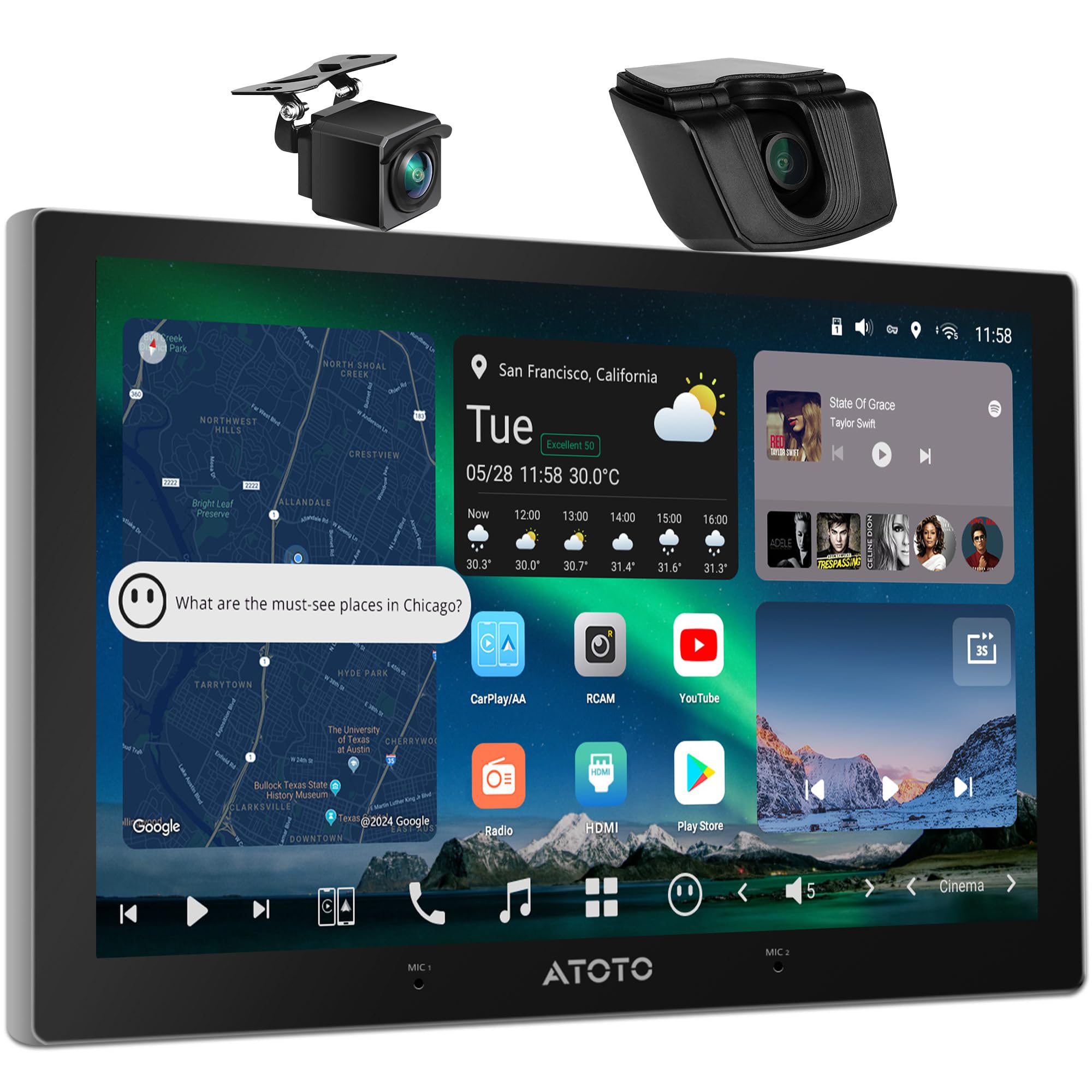 ATOTO X10 10インチ QLED] ATOTOZONE X10G211E Amazon.com: ATOTOZONE 7inch AI Android Double Din Car Stereo