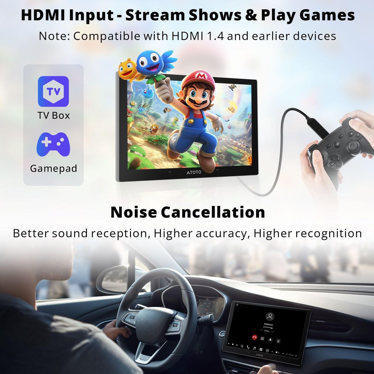 ATOTO X10DG211E 10" QLED DAB Autoradio 2 Din Android, 8+128G, Wireless CarPlay & Android Auto, 4G LTE, AI Voice Assistant, GPS Tracking, Dual MIC & Bluetooth, LRV, 36-Band EQ, HDMI Input