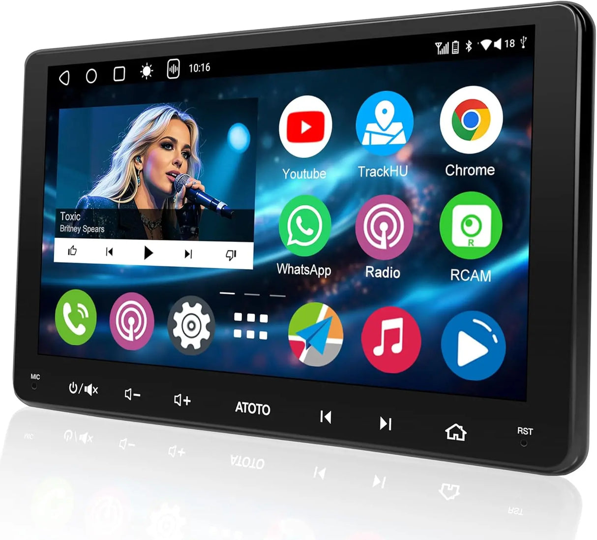 ATOTO A6G2A7PF 7" Android Double-DIN Car Stereo, Dash & Rear Camera, Wireless Apple CarPlay & Android Auto, GPS Tracking, WiFi/BT/USB Tethering, 2G+32G