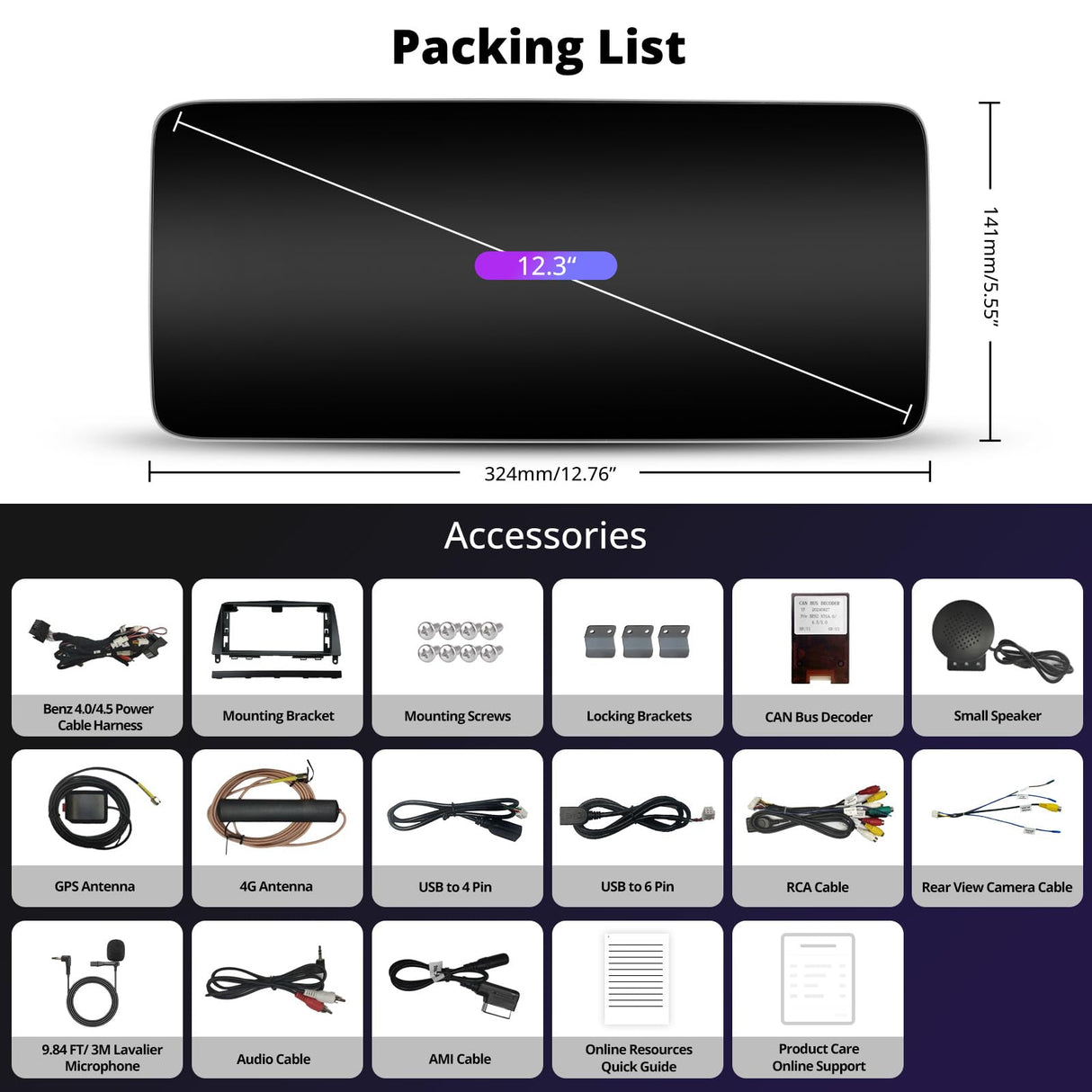 ATOTO S8MBCC312C8PN 12,3" Autoradio Bluetooth, Compatibile con Benz C Class 4.0 System (2008-2010), CarPlay e Android Auto, Navigatore GPS, DriveChat AI, 4G LTE, Mantiene Tutte le Funzionalità Originali