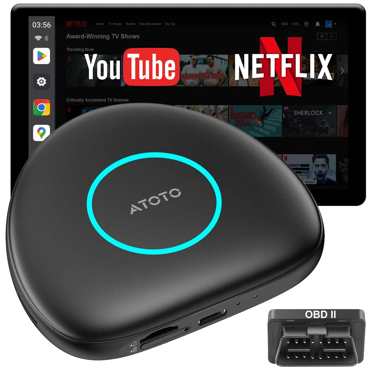 Magic AI Box, Wireless CarPlay Adapter with 4G LTE | GPS | Full Android OS | OBD II, Wireless CarPlay Box Enjoy Video & Music Apps, Navigation, AI Voice, Plug & Play for Factory Wired CarPlay