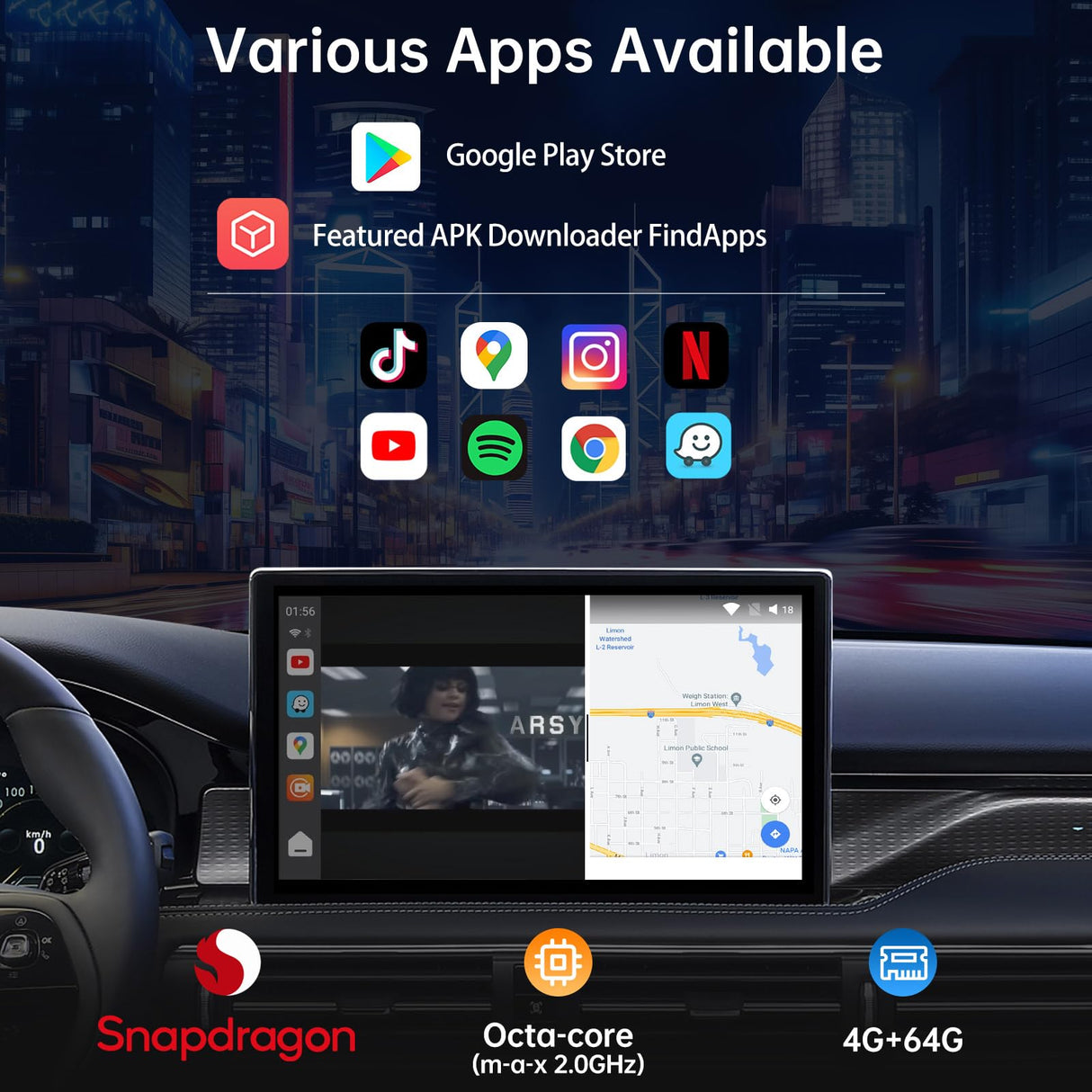 ATOTO CB6A Wireless CarPlay Adapter with OBD2 Diagnostics, 4GB RAM 64GB Storage, 4G LTE, Supports CarPlay & Android Auto, Preloaded DriveChat & FindApps, Plug-and-Play Car AI Box