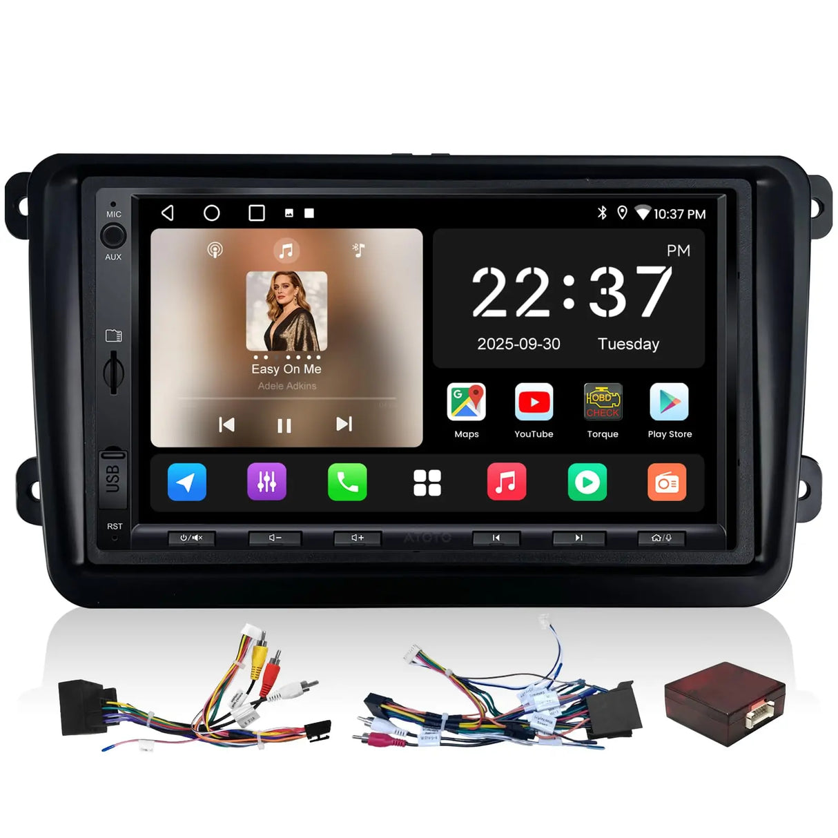 ATOTOZONE A5L Android Autoradio mit Navi für VW Golf 5 6 Jetta Passat Polo, Wireless Android Auto&Carplay, 2Din Radio 7 Zoll Touch Display mit Wi-Fi/Bluetooth/USB, HD LRV, FM/AM, Mirror Link, SWC
