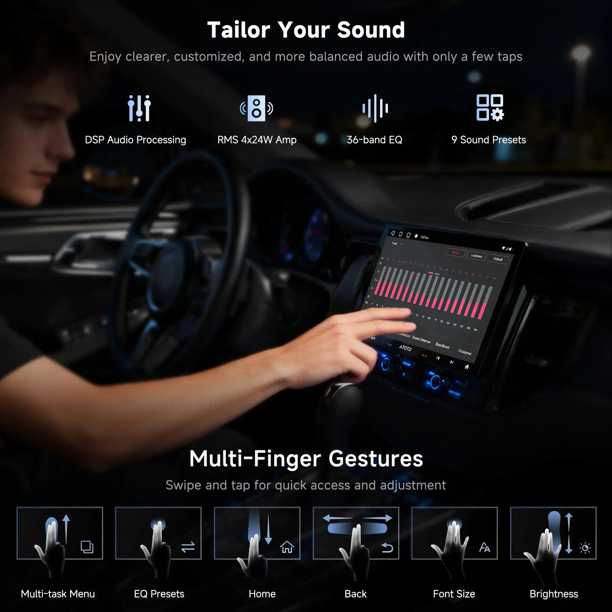 ATOTO S8G1104MS 10" Single Din & Double Din Car Stereo, Floating Display, 4G+32G, 4G LTE, Wireless CarPlay and Android Auto, Dual Bluetooth, AI-Powered, Android Radio