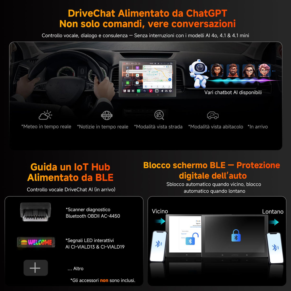 ATOTO V10G211OC 10" QLED Double Din Car Stereo Android 14, 6GB+128GB, Wireless CarPlay & Android Auto, Bluetooth 5.4/Wi-Fi