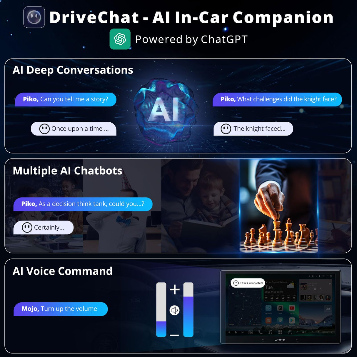 ATOTO X10DG211E 10" QLED DAB Autoradio 2 Din Android, 8+128G, Wireless CarPlay & Android Auto, 4G LTE, AI Voice Assistant, GPS Tracking, Dual MIC & Bluetooth, LRV, 36-Band EQ, HDMI Input