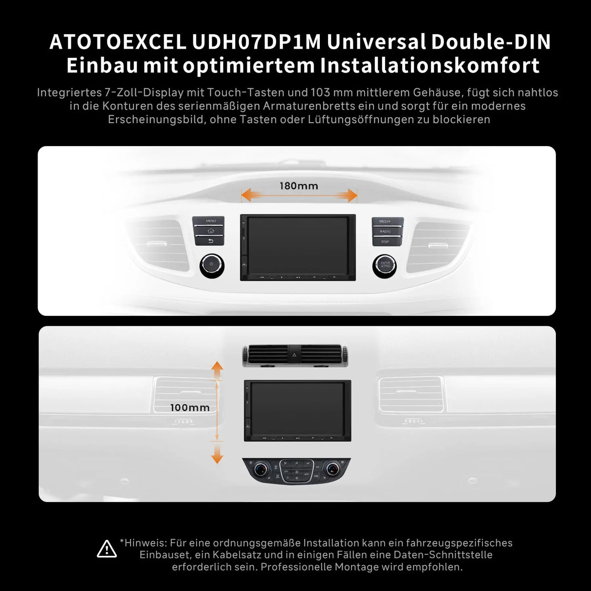 ATOTO V10G2D7OC 7 Zoll Android 2 DIN Autoradio mit Wireless CarPlay & Android Auto, Karaoke im Auto, aptX HD Bluetooth 5.4, DSP Audio 7.1.2, Ambientebeleuchtung, 4G LTE/WLAN, Agentische KI