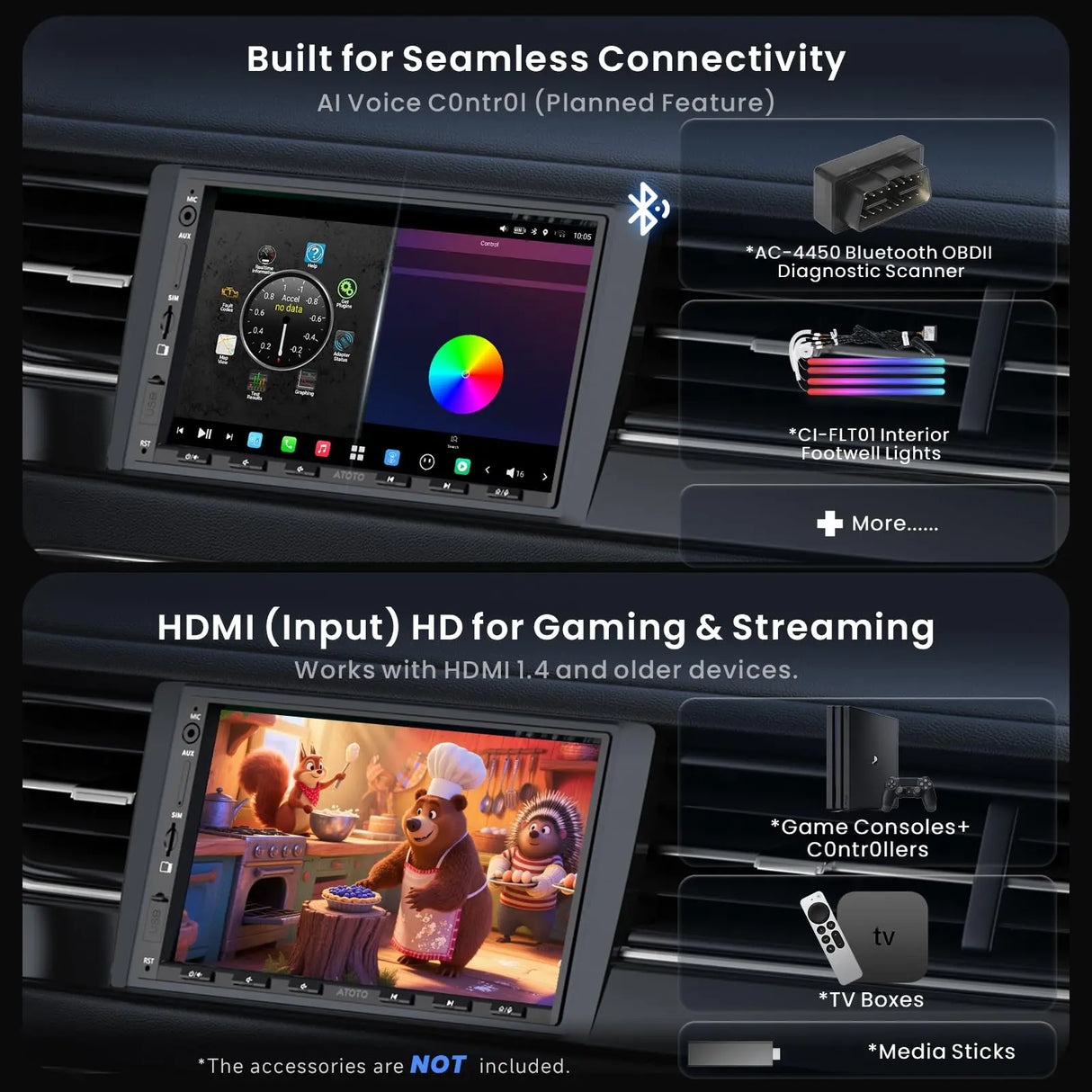 ATOTO X10G2A7E 7" Double Din Head Unit Android In-Dash Navigation, 8+128GB, ChatGPT AI Assistant, 4G LTE, Wireless CarPlay & Android Auto, Dual Phone Connection, Bluetooth