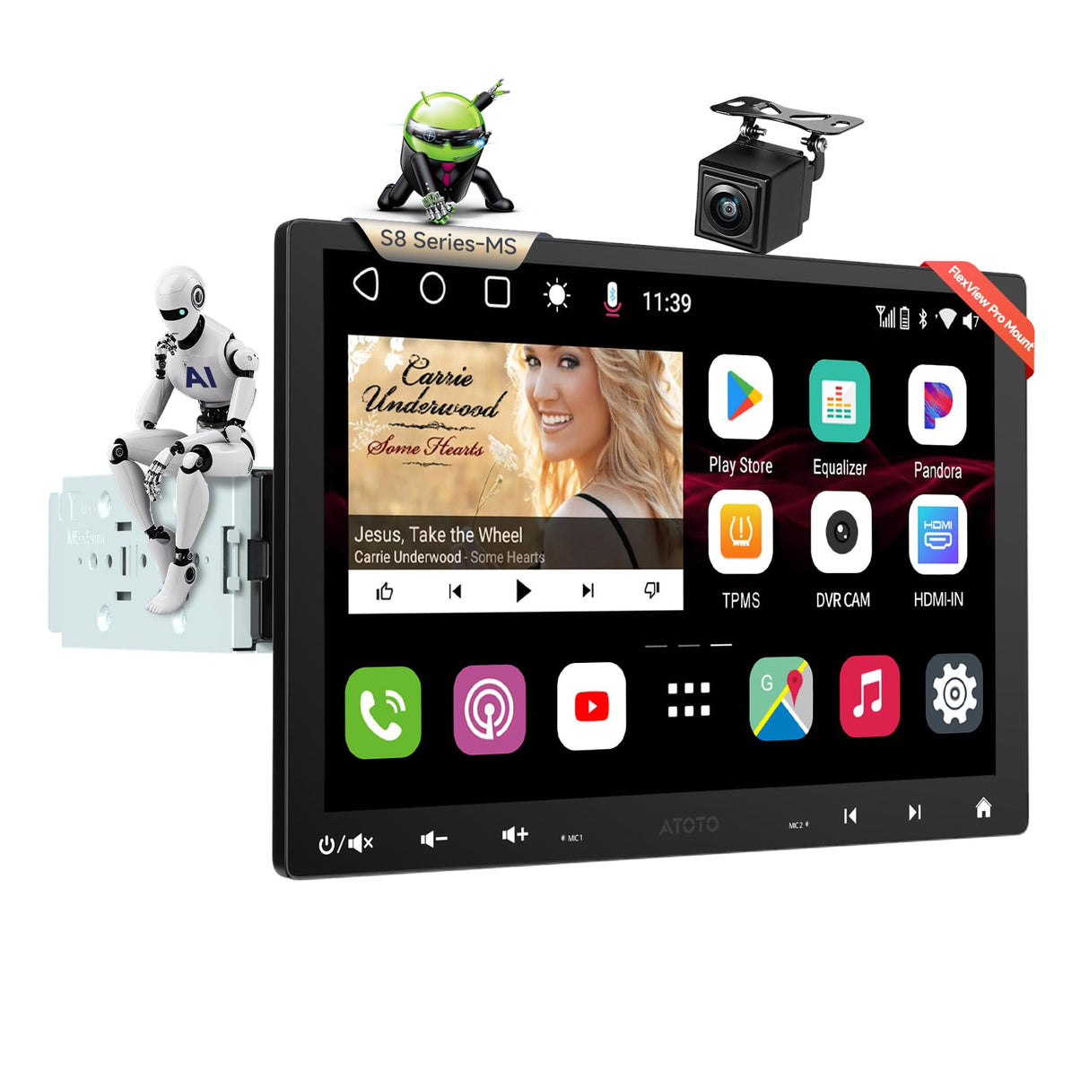 s8 car stereo with backup camera