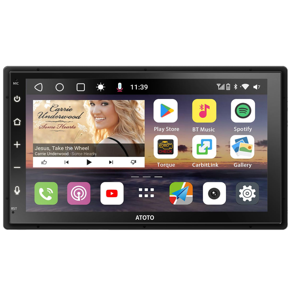 ATOTO S8G2B74MS 7" Double Din Car Stereo, QLED Touchscreen, 4G+32G, Wireless Android Auto and CarPlay, Dual Bluetooth, GPS Tracking, Plug and Play, LRV, SCVC